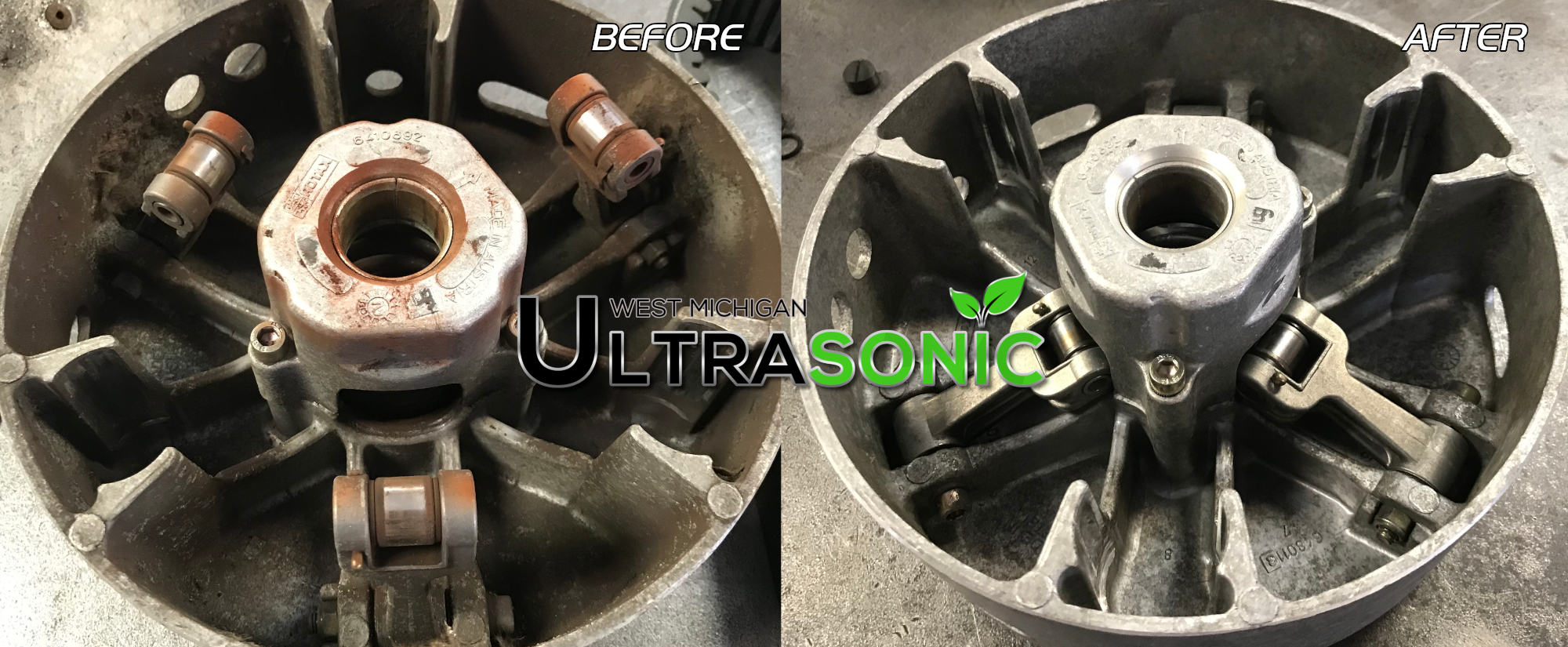 Ultrasonic_Parts_Cleaning_Skidoo_Clutch_MoveablePully_Before_After.png