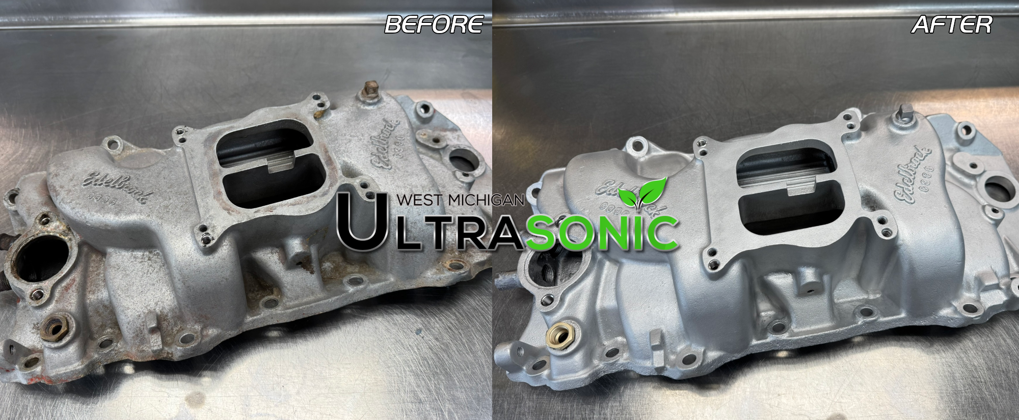 Vapor Blasting Results - Aluminum Intake Manifold