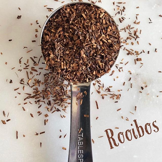 Rooibos is one of our favorite anytime teas because of its smooth, slightly sweet taste. Sometimes referred to as Red Tea because of the reddish hue it produces when brewed, it is an antioxidant powerhouse (it has a 50% higher concentration of free r