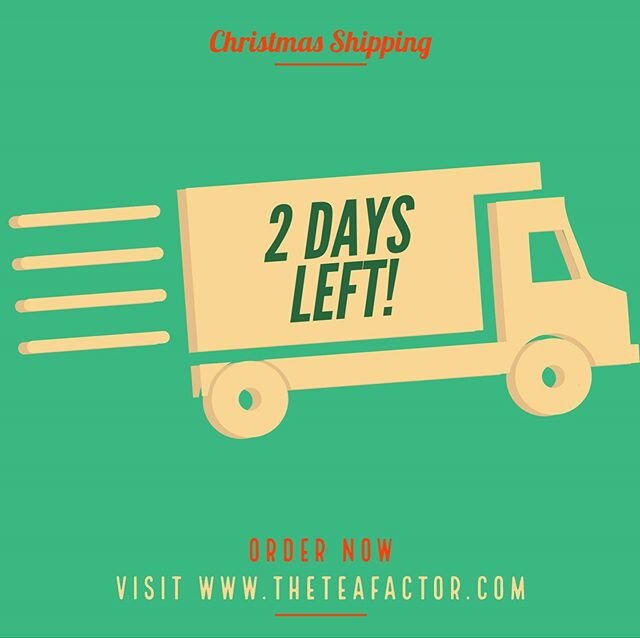 Thinking about gifting our tea for the holidays? There are only two days left to make sure your gift arrives in time for Christmas. Visit our site and place your order now. &bull;
&bull;
&bull;
&bull;
&bull;
&bull;
#tea #teapro #giftideas #holiday 
#