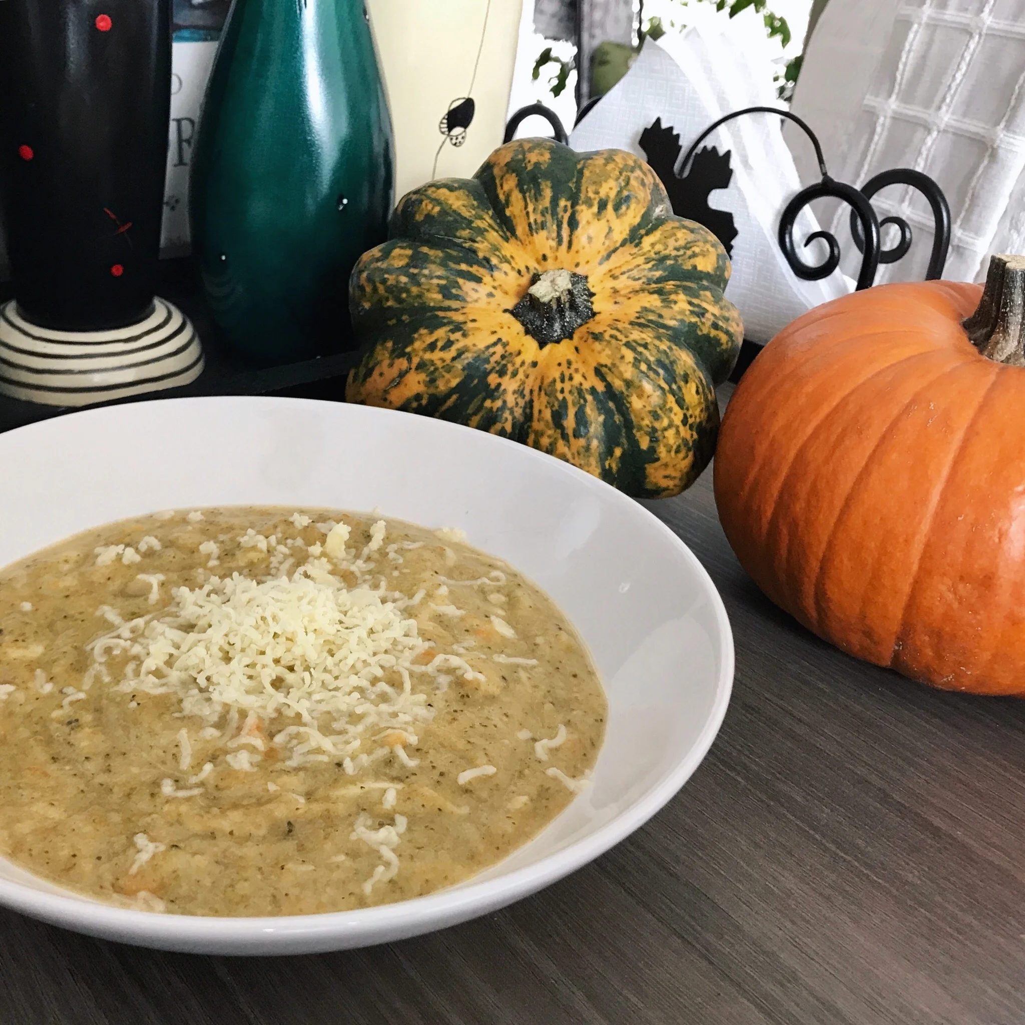 Pumpkin Broccoli Cheddar Soup