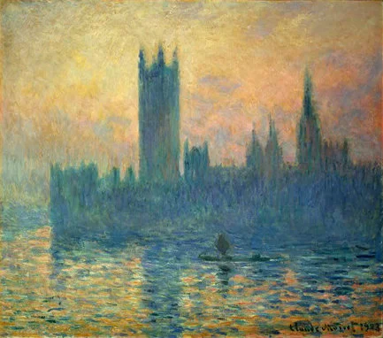 Claude Monet, “Le Parlement de Londres, soleil couchant,” 1903.