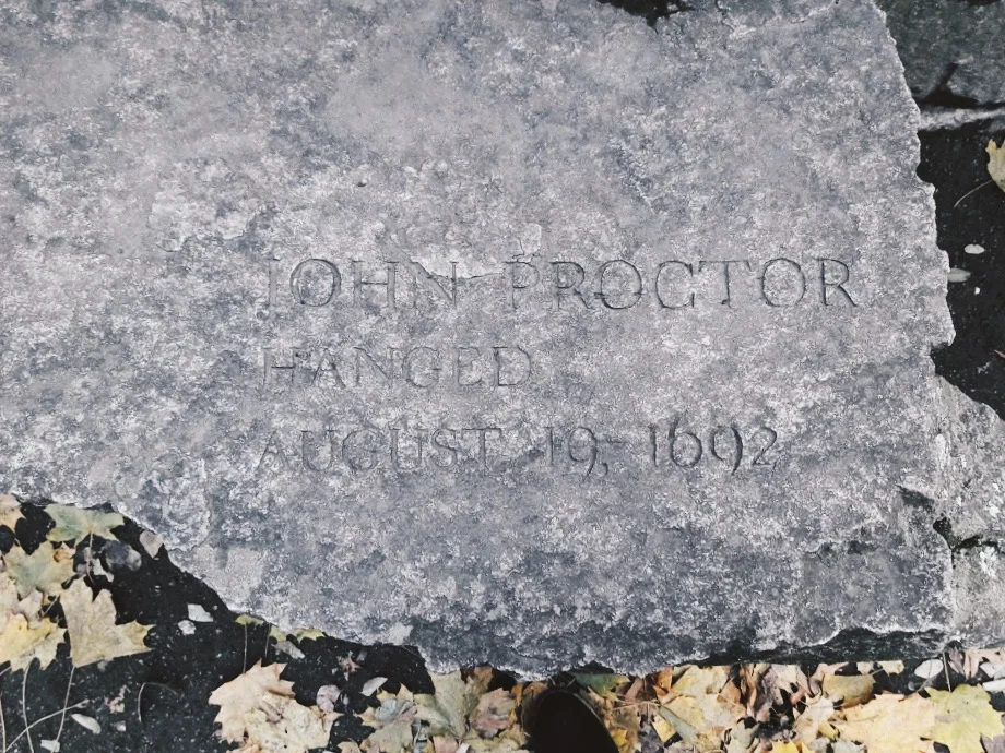 John Proctor’s grave in Salem, MA; photo courtesy of Sam Cohen.