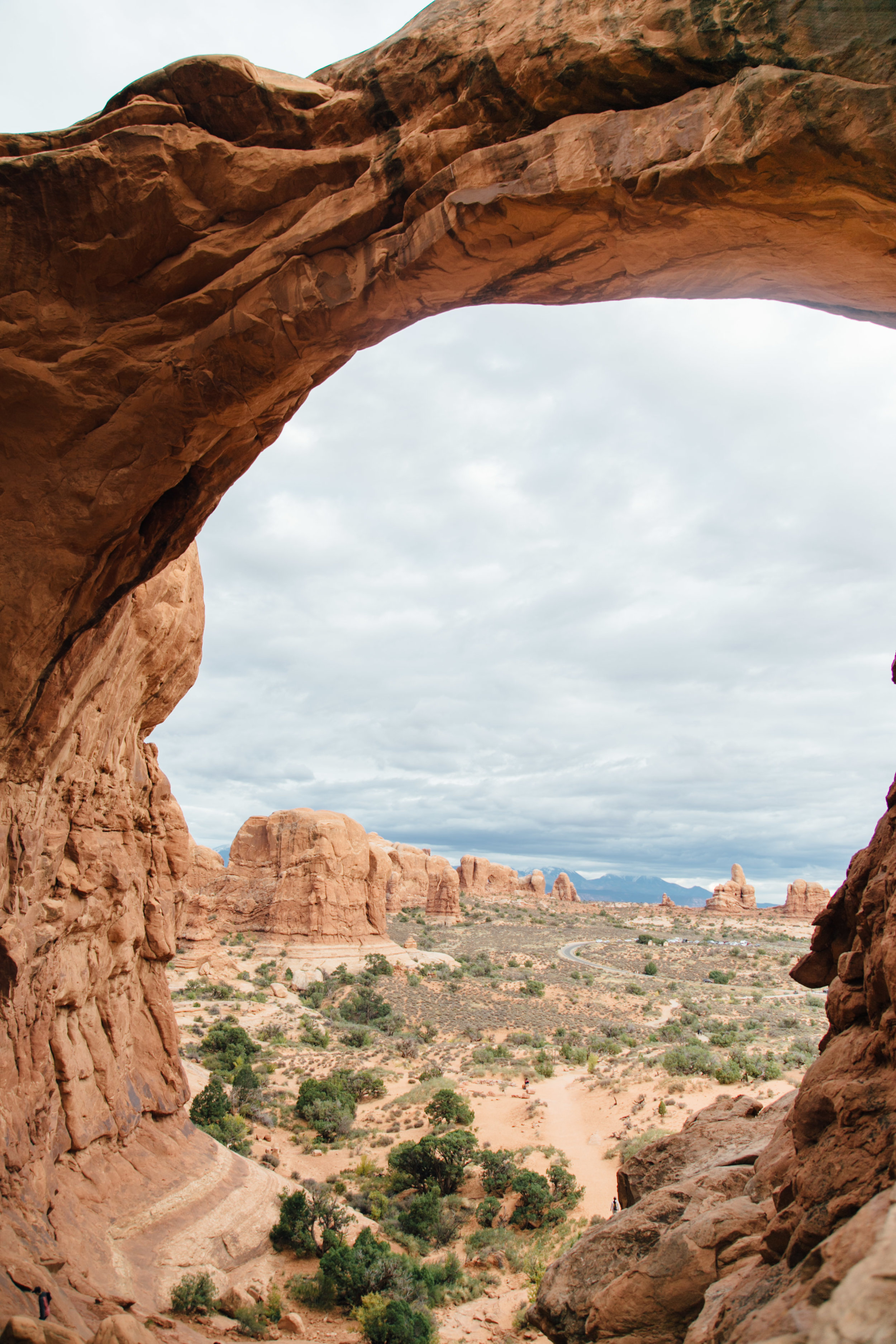  View from one of the arches at Double Arch looking towards the Windows. 