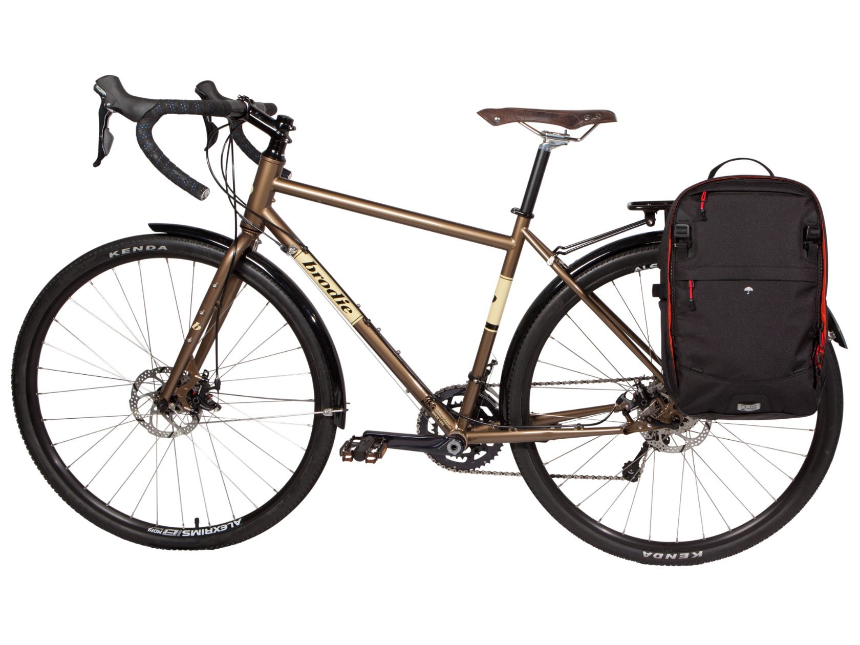 Two Wheel Gear - Pannier Backpack Lite - Black-on bike-front.jpg