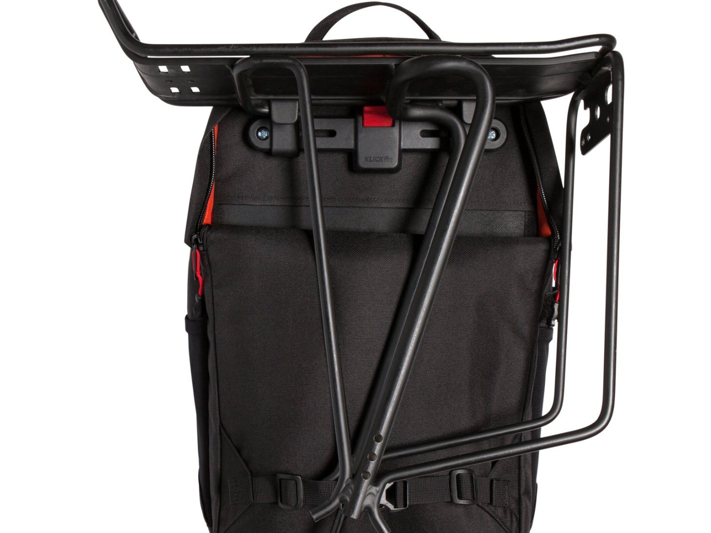 Two Wheel Gear - Pannier Backpack Lite - Black-on rack-back.jpg