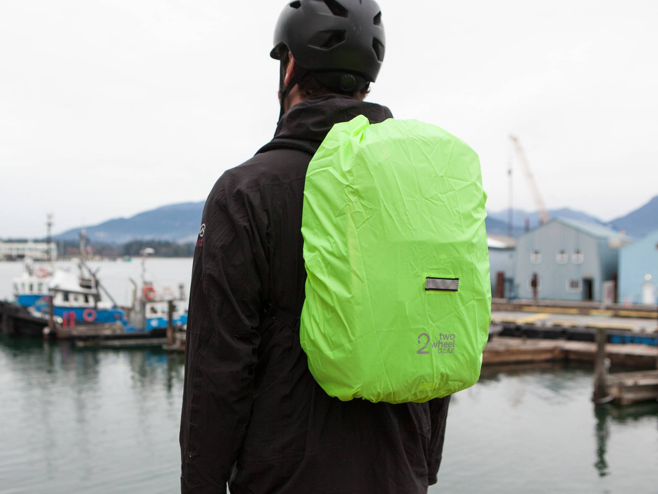 Two Wheel Gear - Pannier Backpack Lite - Rain Cover - on Backpack.jpg