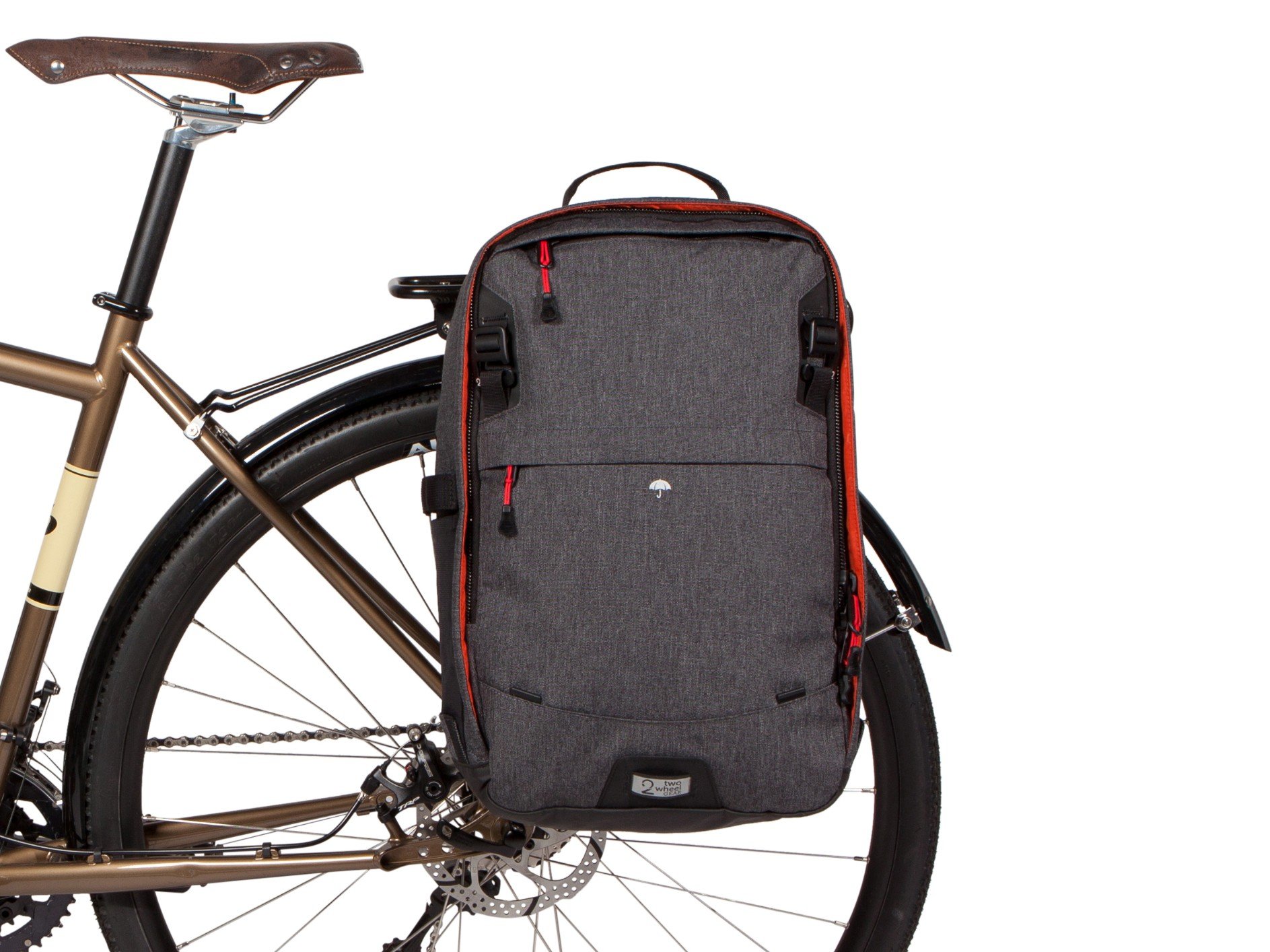 Two Wheel Gear - Pannier Backpack LITE - Graphite - Mounted.jpg