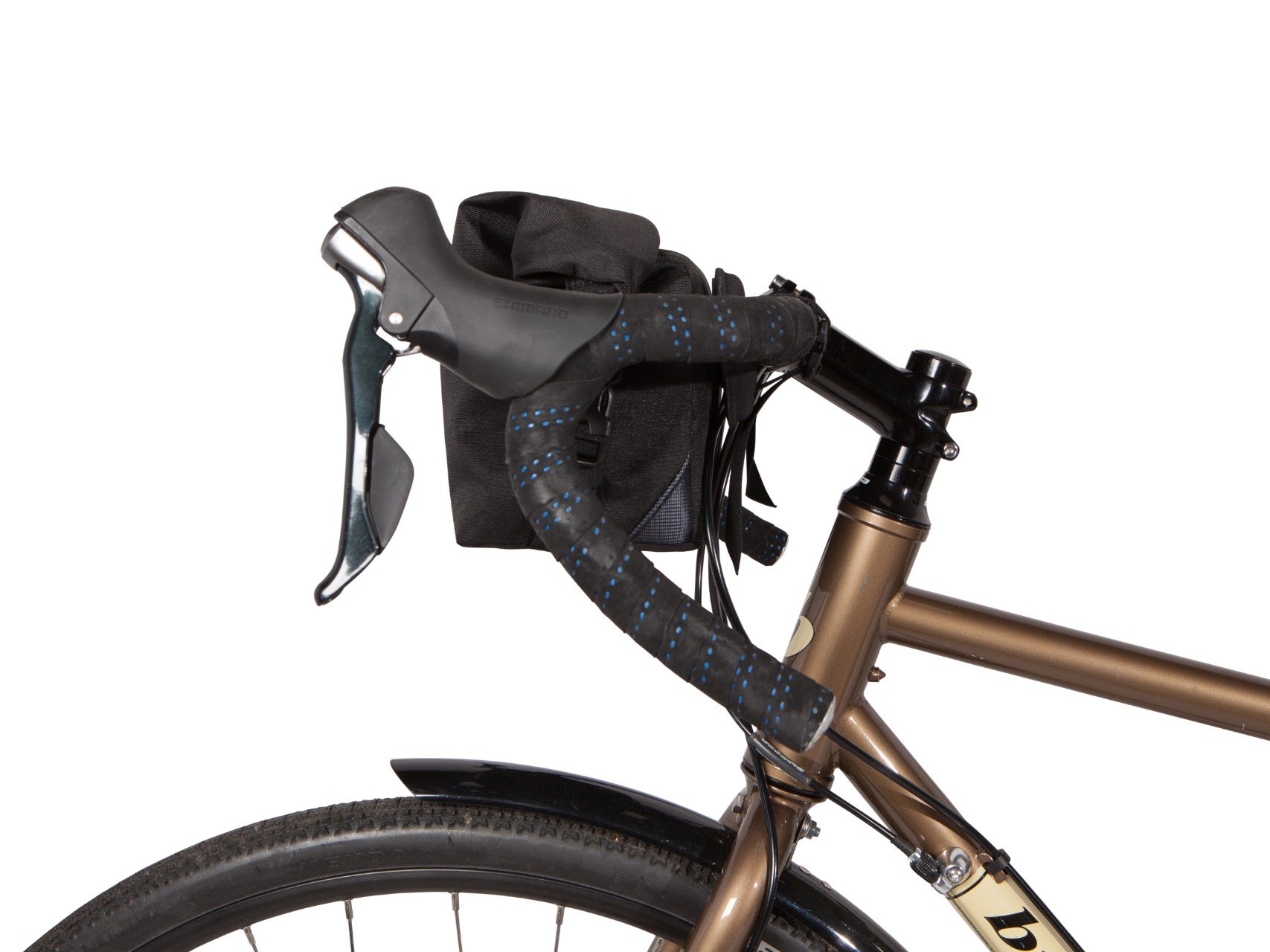 Two Wheel Gear - Dayliner Mini Handlebar Bag - Black - Side on Bike.jpg