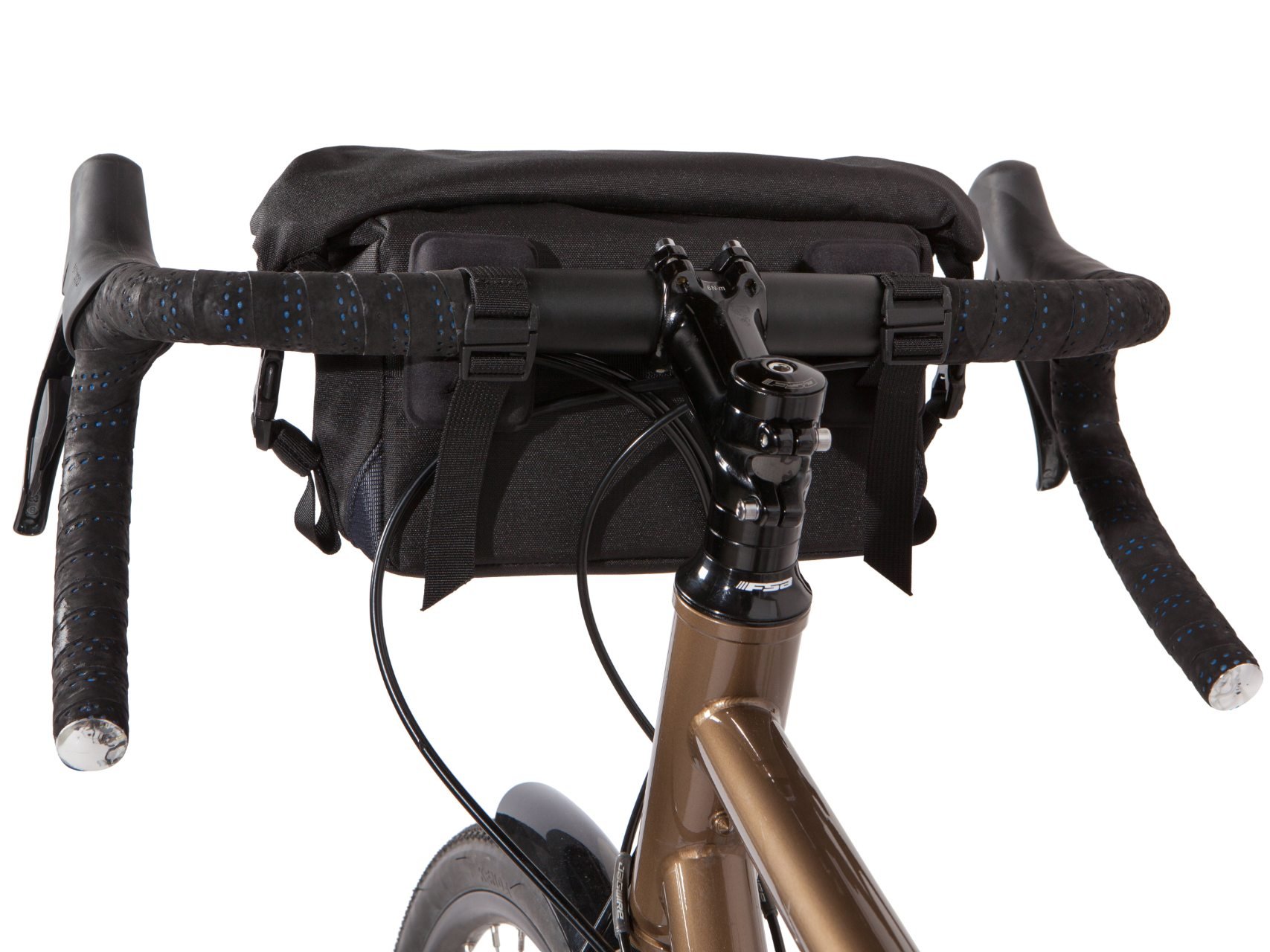 Two Wheel Gear - Mini Dayliner Handlebar Bag - Black - Handlebar mounted on front of bike.jpg