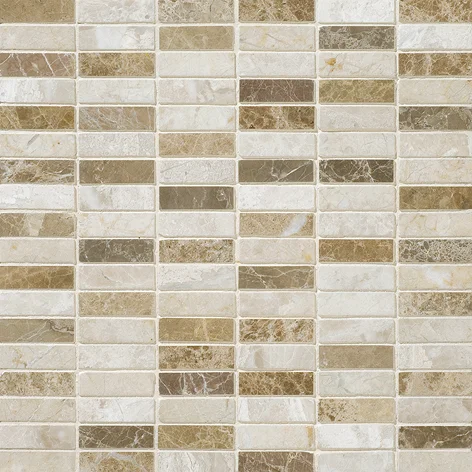 MILANO BLEND POLISHED 5/8×2 MARBLE MOSAICS 12×12