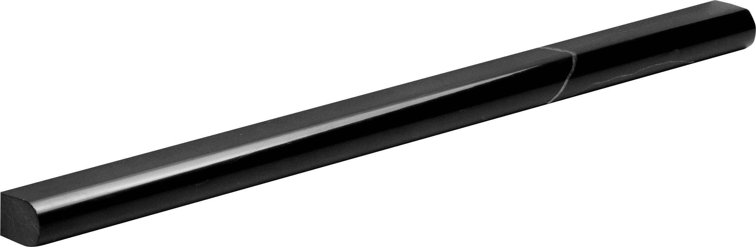 ML00522 black polished pencil liner molding 1/2”x12”x11/16”