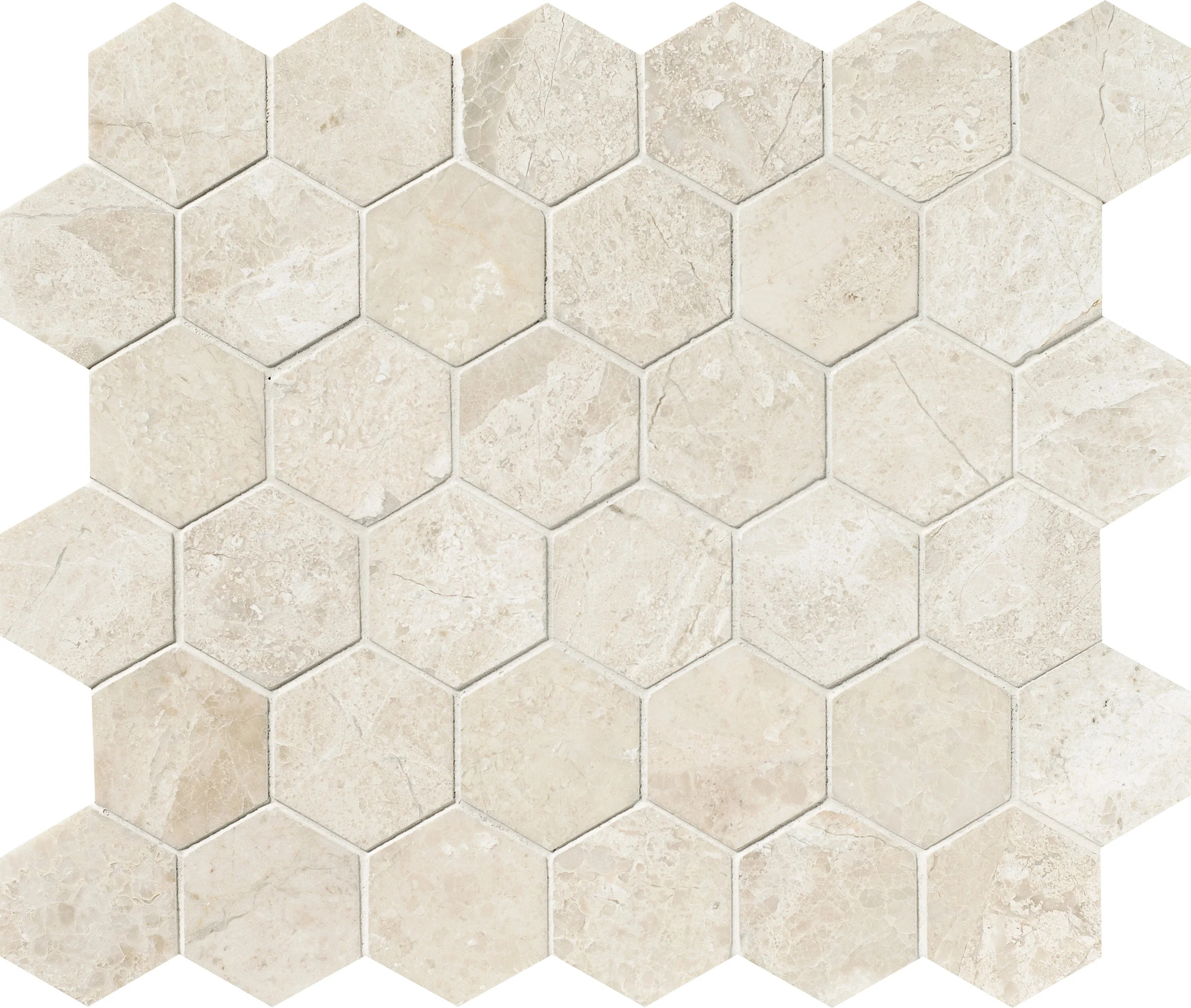 MS00787 diana royal polished hexagon 2” 10 3/8”x12”x3/8” sheets