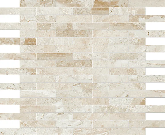 MS01173 diana royal modern polished staggered mosaic 5/8”x3” 12”x12”x3/8” sheets