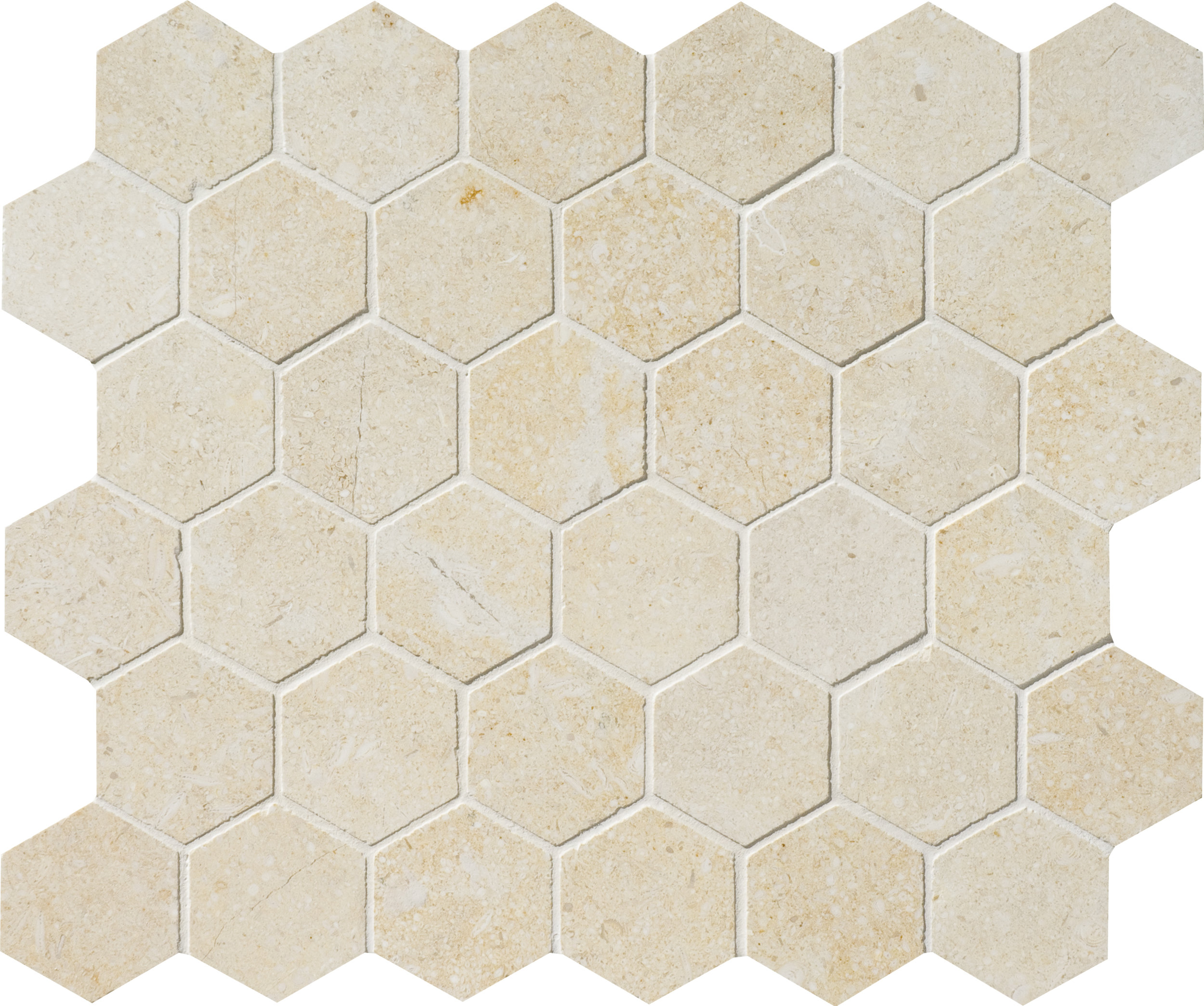 MS00954 casablanca honed hexagon 2” 10 3/8”x12”x3/8” sheets