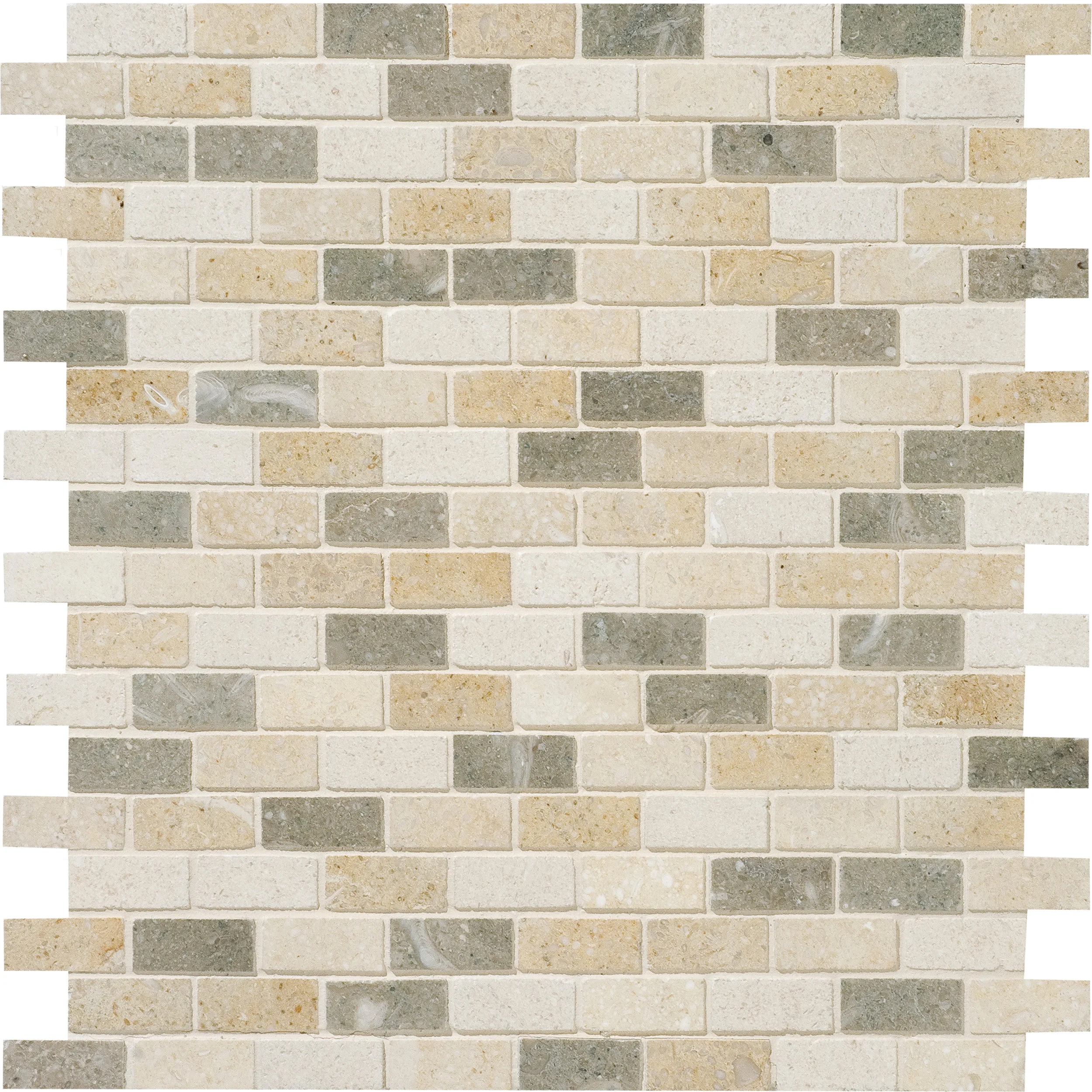MS00587 lizola blend honed 5/8”x1 1/2” 12”x12”x3/8” sheets