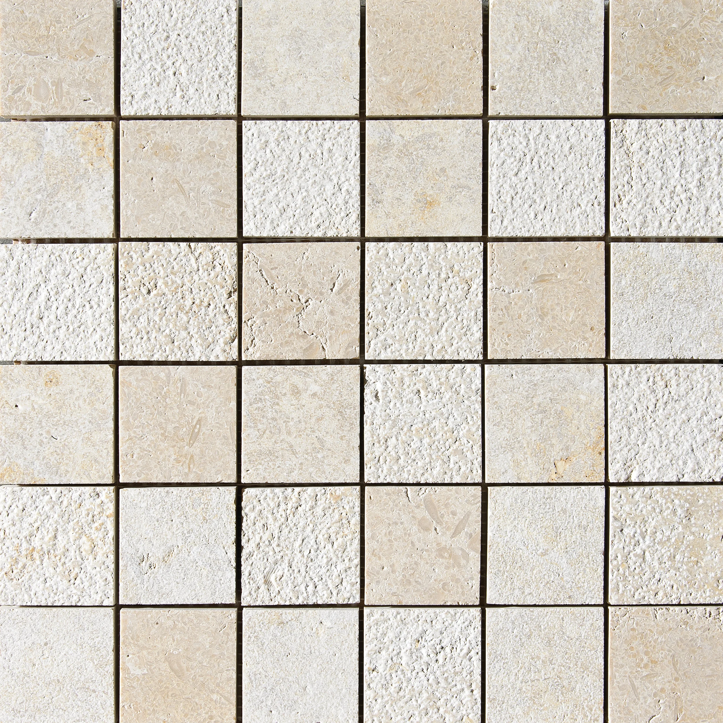 MS01307 seashell 2”x2” textured mosaic 12”x12”x3/8” sheets