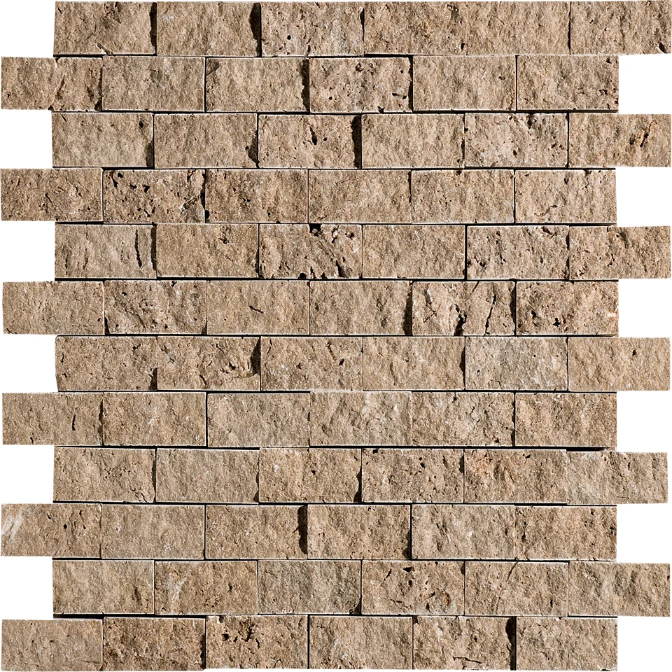 MS00602 walnut dark rock face 1”x2” 12 5/8”x12 5/8” sheets