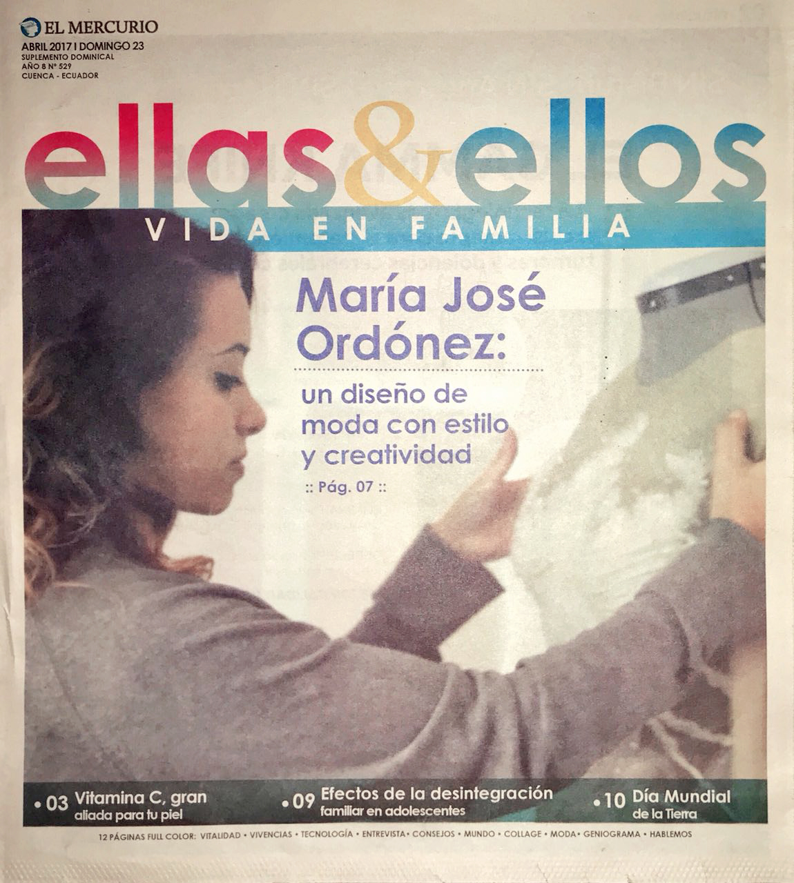 Maria Jose Ordonez: Design with style and creativity Ellas y Ellos, April 2017