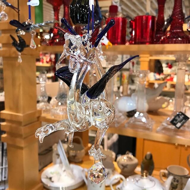 Hanging Glass! One of my favourite things... This glorious Mark Bateman Dragon from Cornucopia Glass Studios sold just after I took its picture this afternoon. Mark&rsquo;s other pieces are still available, though, and a new dragon will fly in shortl