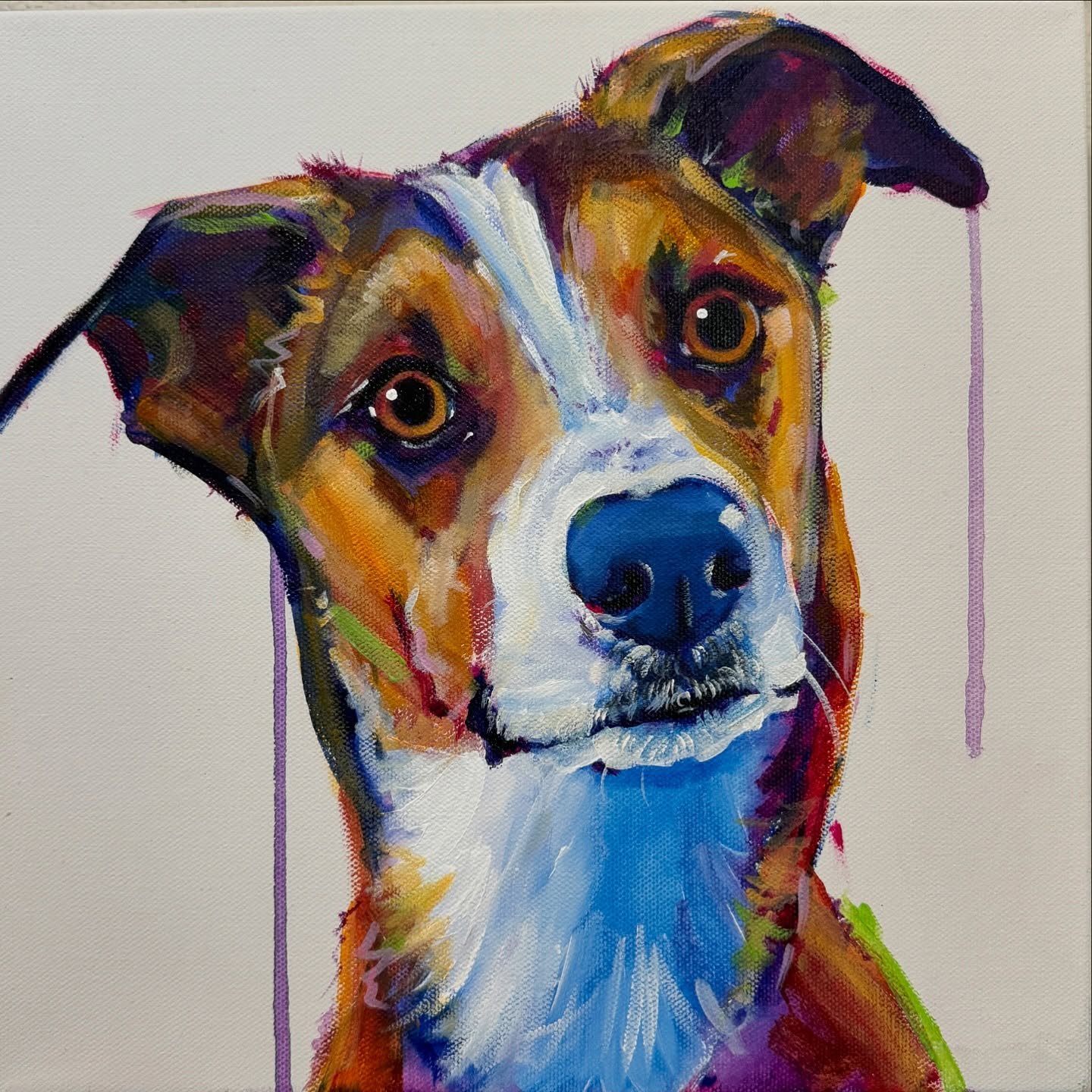 More Christmas and Fall Pet Commissions! You may have seen my long-haired dog painting post&hellip; now featuring some short(ish)-haired dog portraits I painted for surprise paintings over the past couple months. 🐶