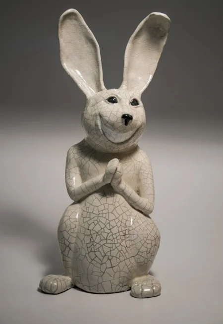 Rupart White crackle Raku
