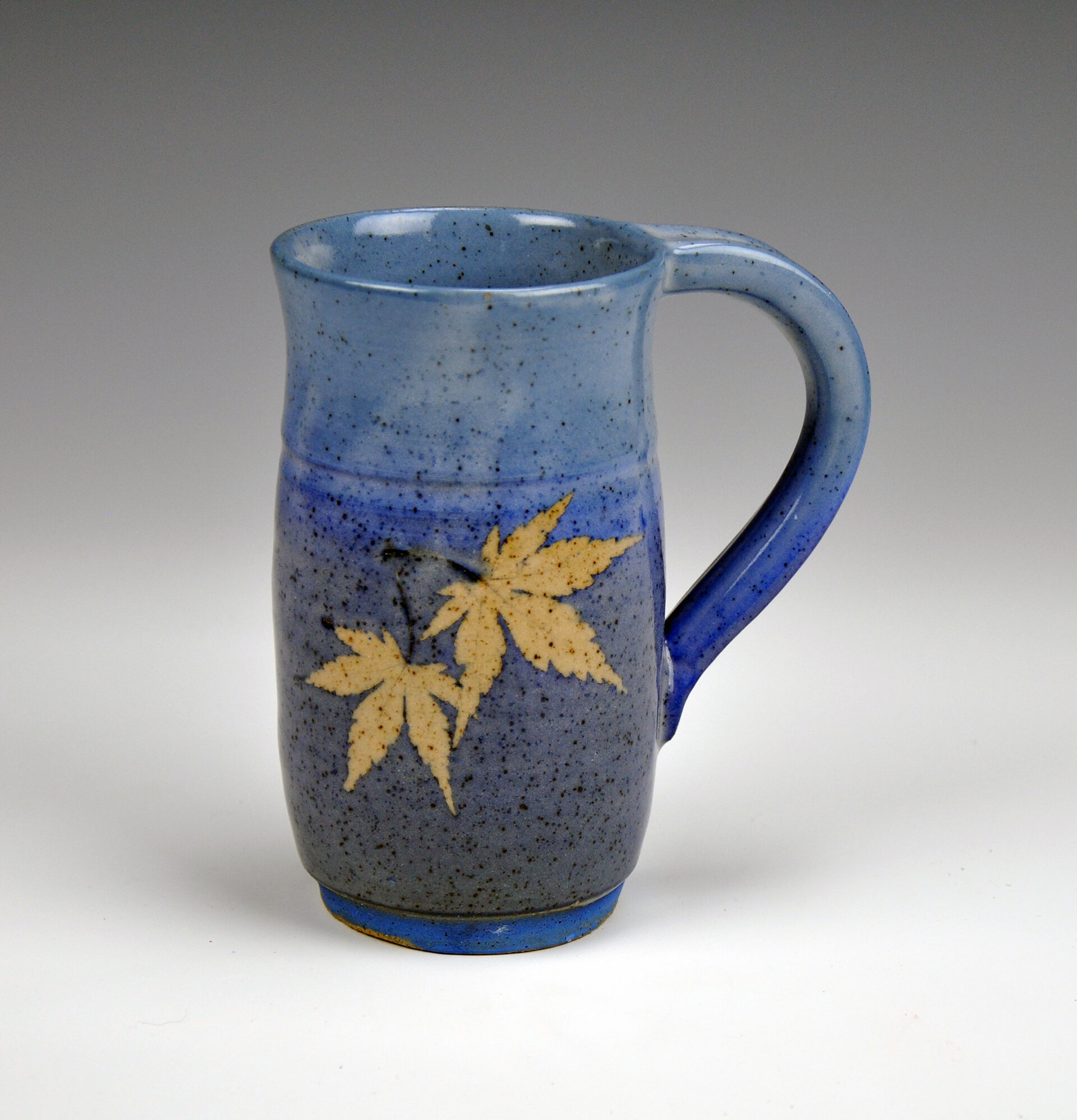 Speckled blue maple leaf cup