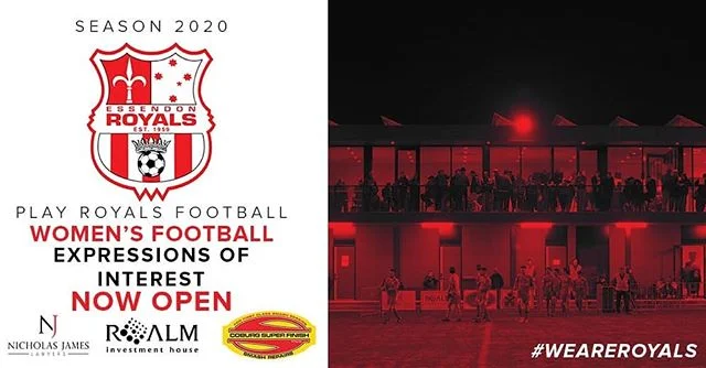 Grading for community football at Essendon Royals gets underway next month. Register here to stay in the loop with all the details.

Community football EOI: http://bit.ly/2mNAjb0

Women's football EOI (incl. seniors): http://bit.ly/31dtLkq