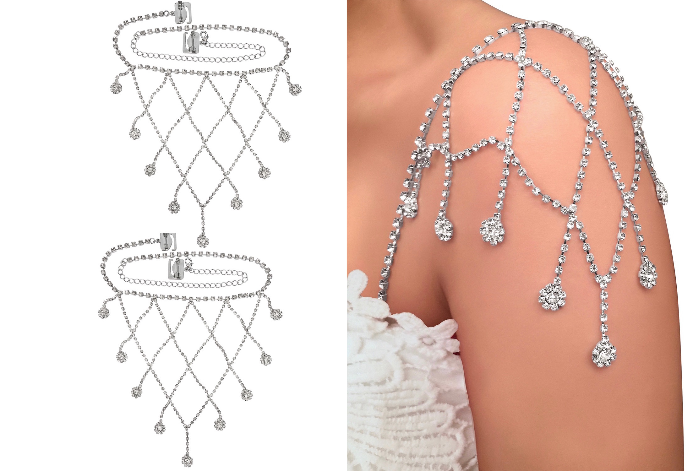 Wedding Detachable Add On Gown Cap Shoulder Straps