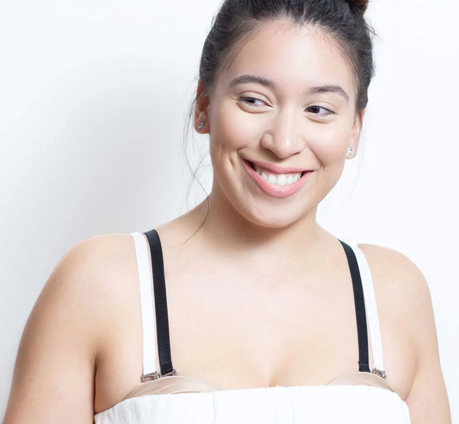 Pin Straps' no sewing White and Black Fabric, Replacement, Convertible, (bra) Straps