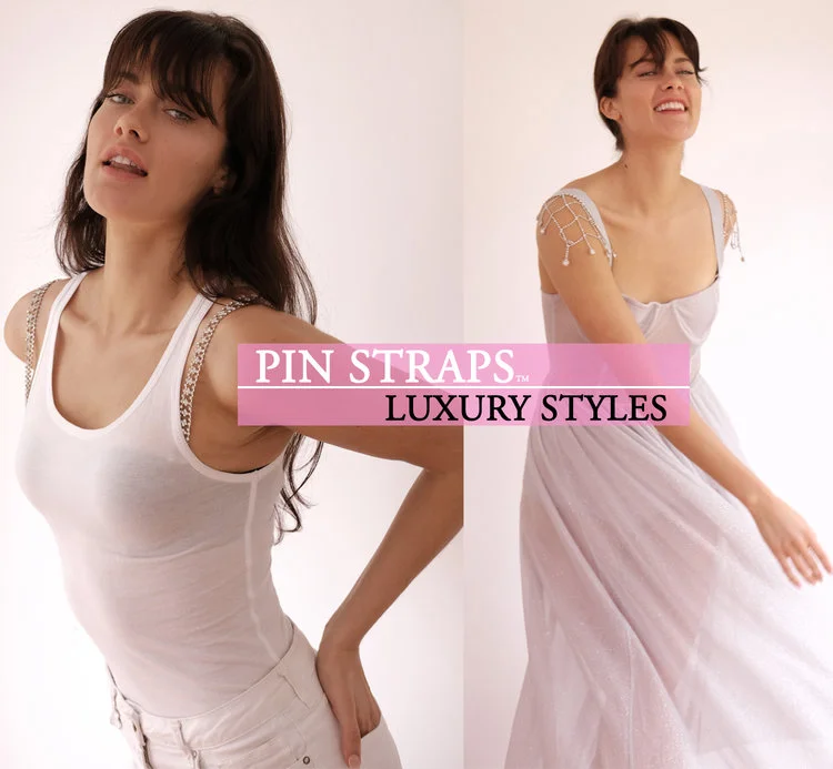 Pin Straps' no sewing, non-slip Rhinestone Straps 