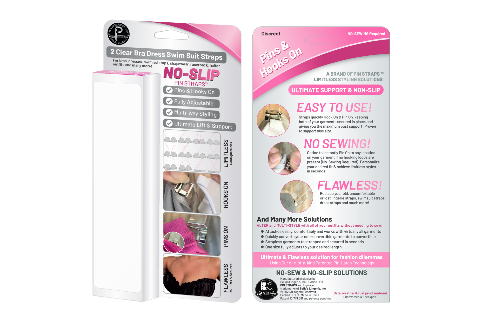 Halter Bra Strap, Backless Neck Bra Strap (Clear, White, Nude, Black) | by PIN STRAPS | PIN STRAPS