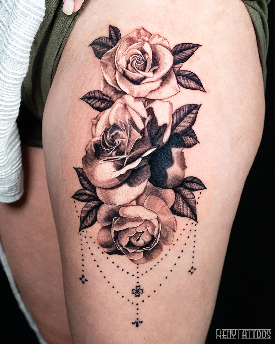 RenyTattoos — Black and Grey Floral Tattoos