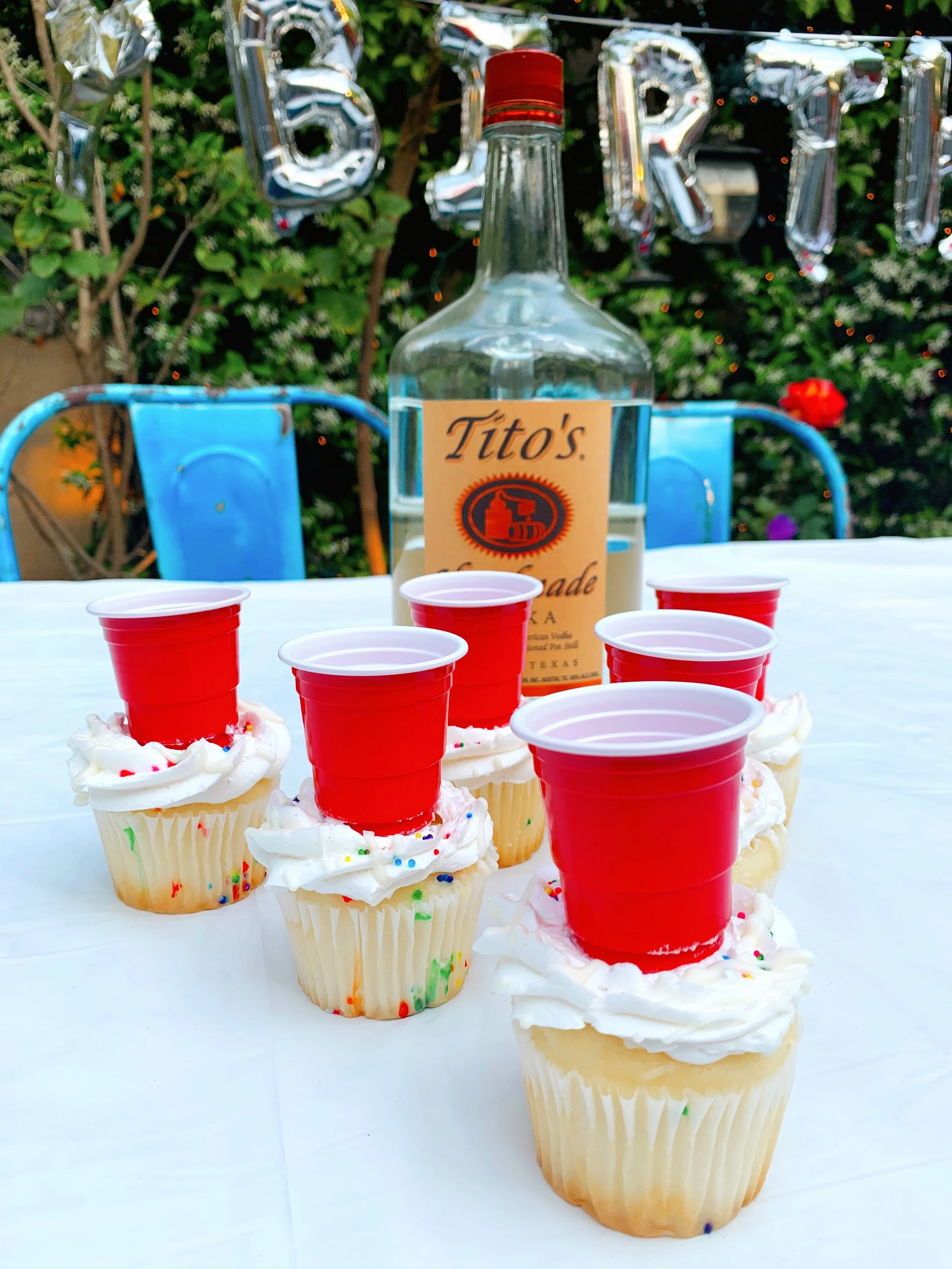 Beer Pong Cupcakes