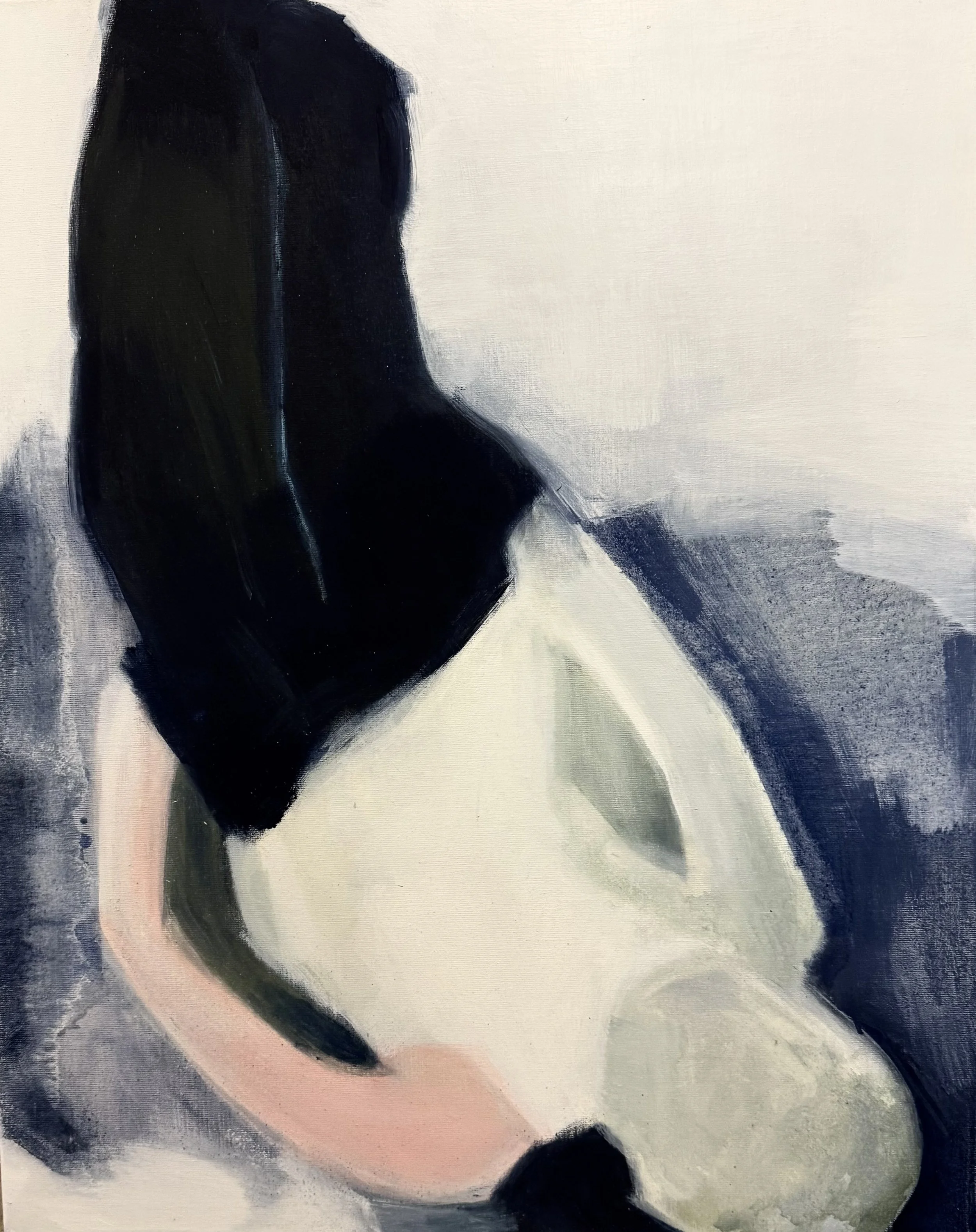 "Paper Man I" -
oil on canvas
30" x 24"
2025