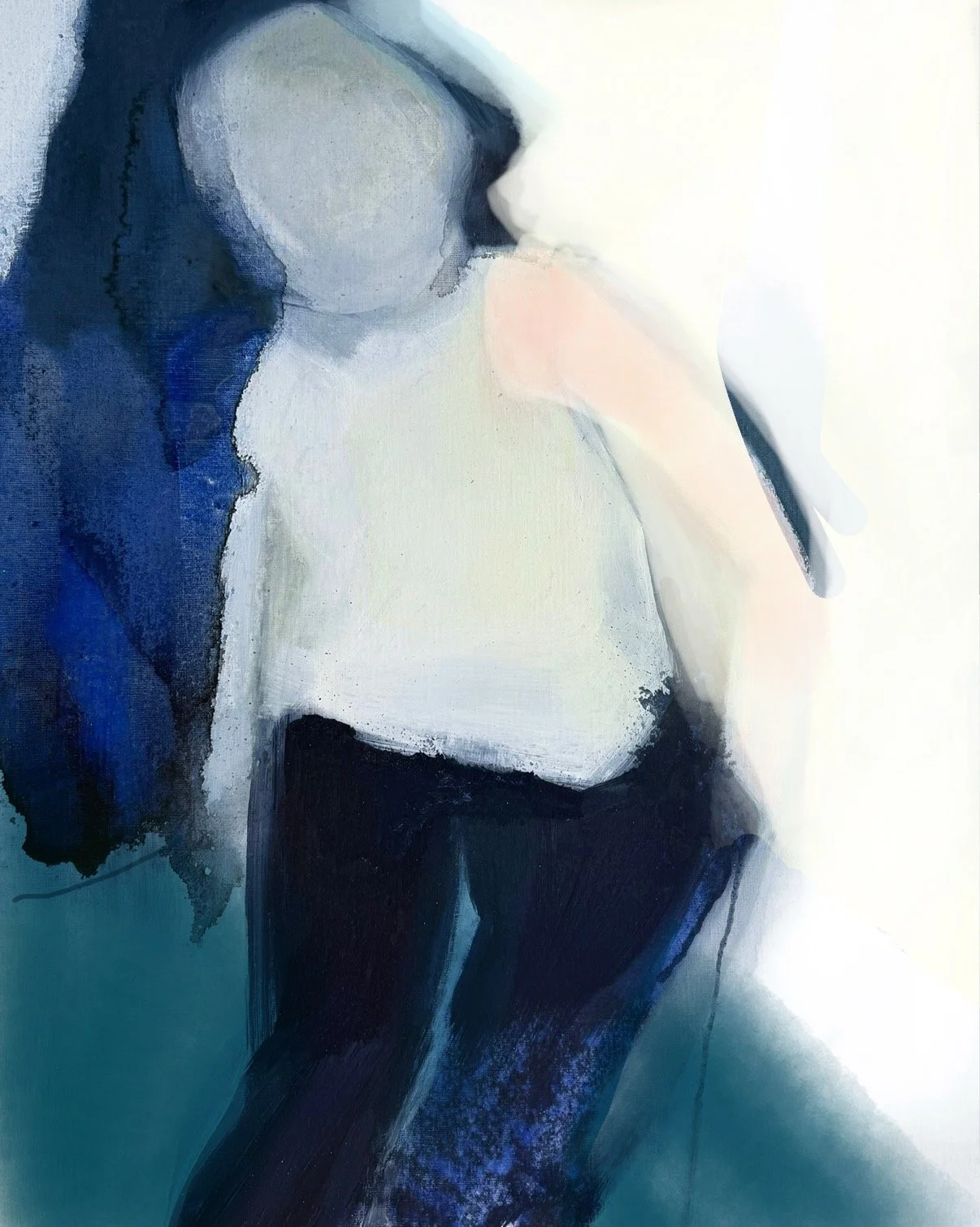 "Paper Man II" -
oil on canvas
30" x 24"
2025