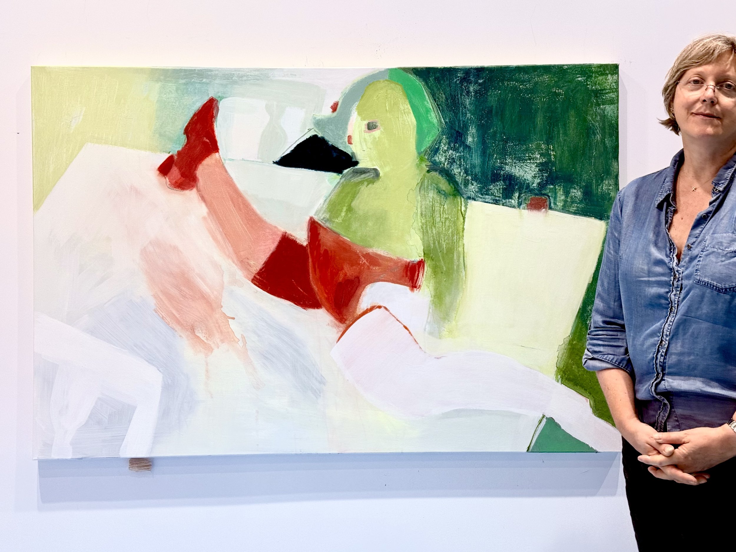 Installed 
"Table Scape With Cast"
oil on canvas
40 x 50 inches
2026