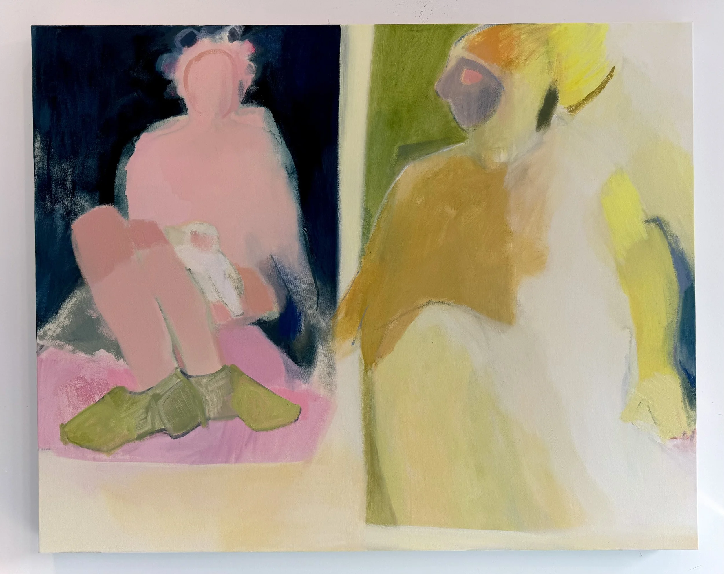 "Statues of Stoic Isolation and Snow Monkey"
oil on canvas
40 x 50 inches
2026