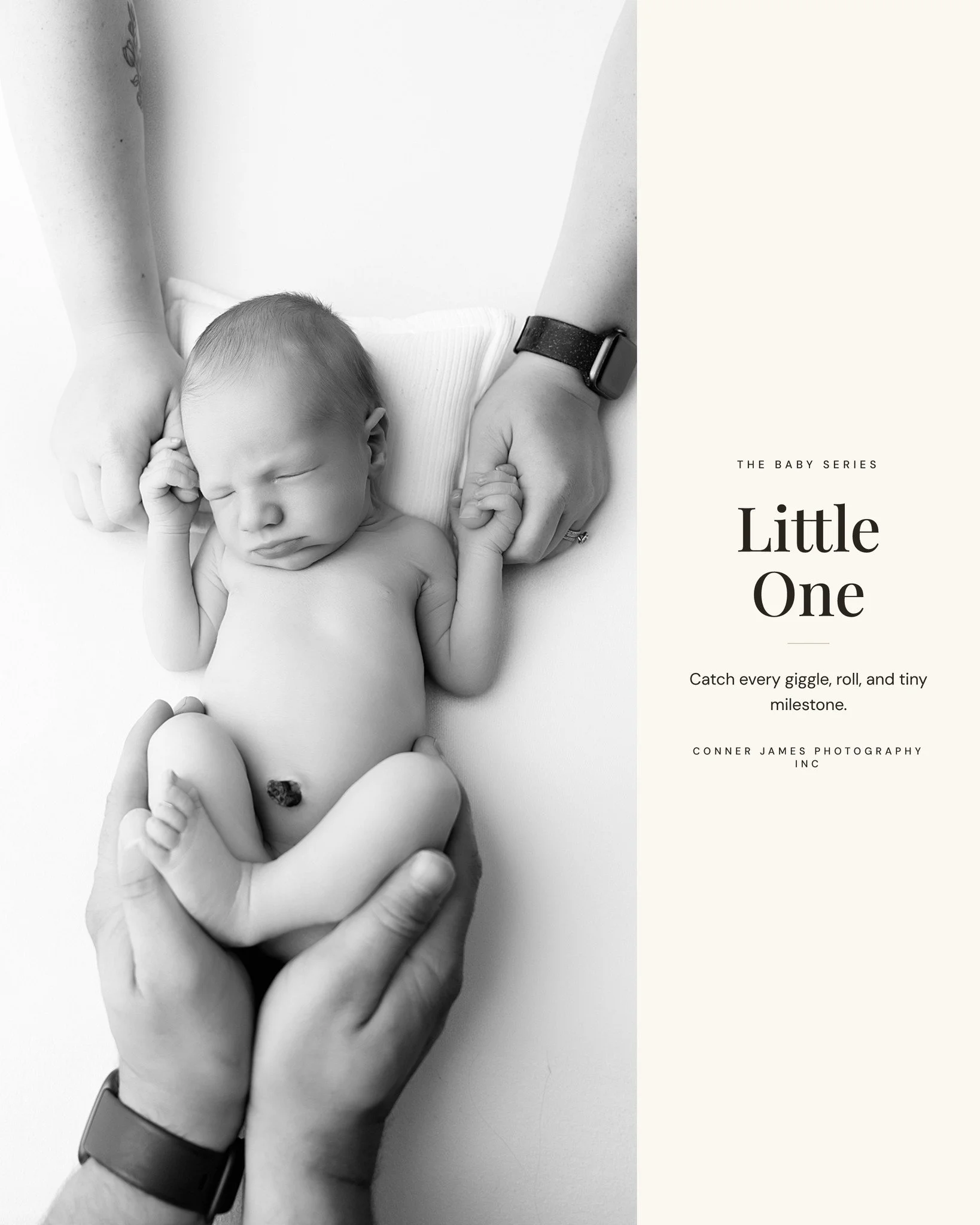 Every tiny hand, every sleepy yawn, every little detail changes so quickly.

These are the moments you'll never get back&mdash;and the ones you'll treasure forever.

At Conner James Photography, I create timeless newborn portraits that celebrate just