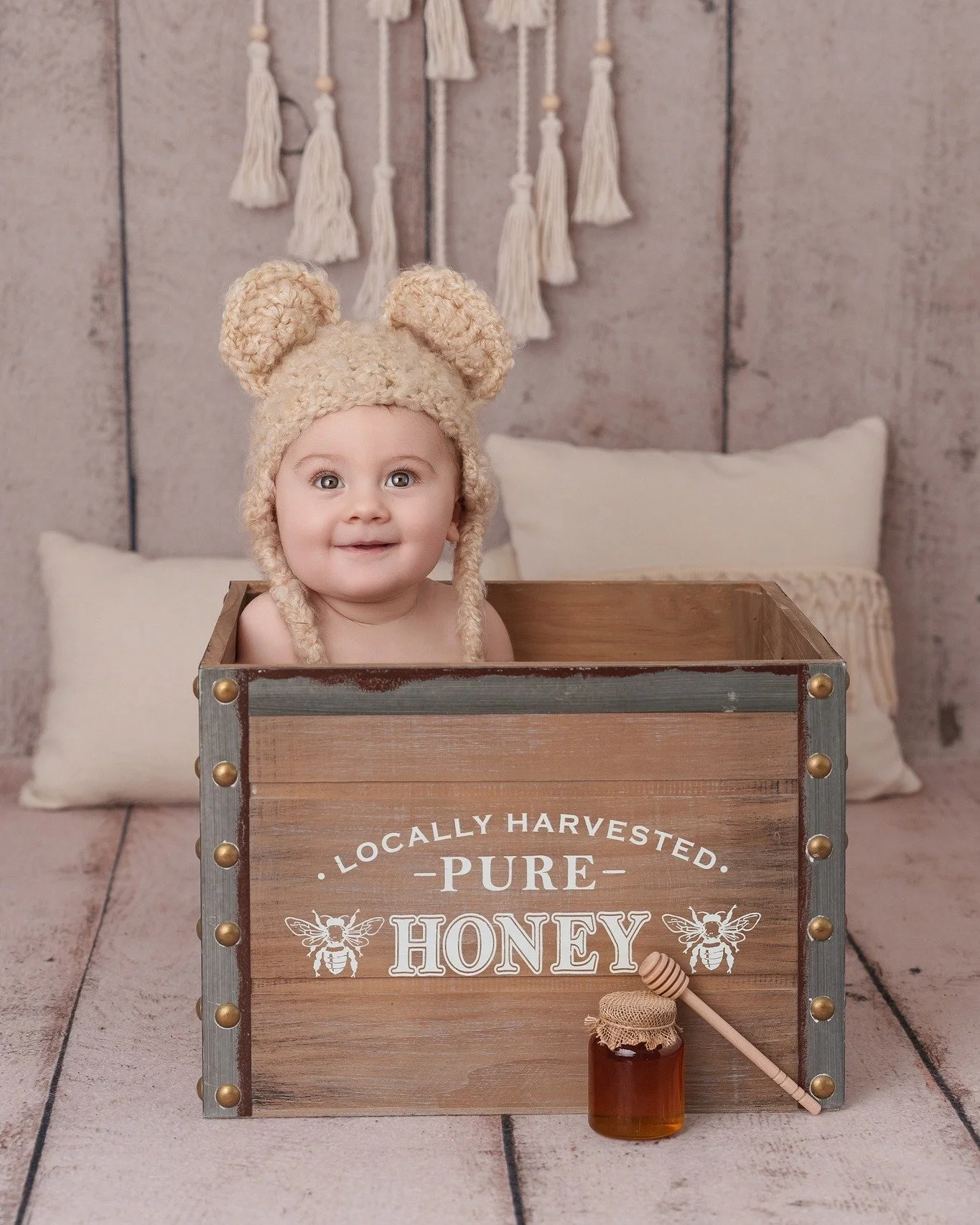 Oh, honey... isn't this the sweetest little face? 🍯🐻

This milestone session was full of smiles, curiosity, and just the right touch of sweetness! These themed milestone portraits are such a fun way to celebrate your baby's growing personality whil