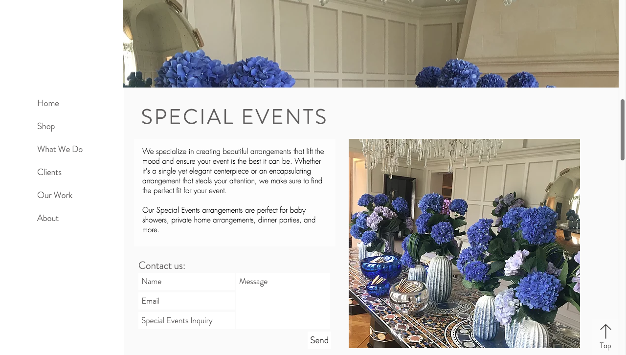 www.uniqueflowersnj.com - services subpage