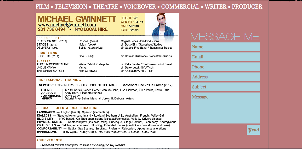 www.michaelgwinnett.com - resume page (old)