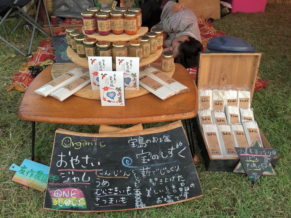 Selling organic jam at the festival