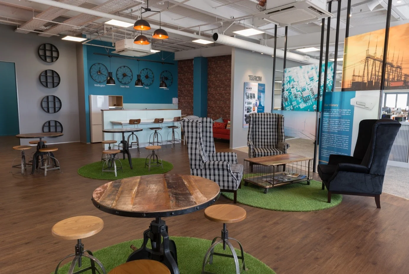 Tekron International's office showing how spaces and working areas encourage diversity