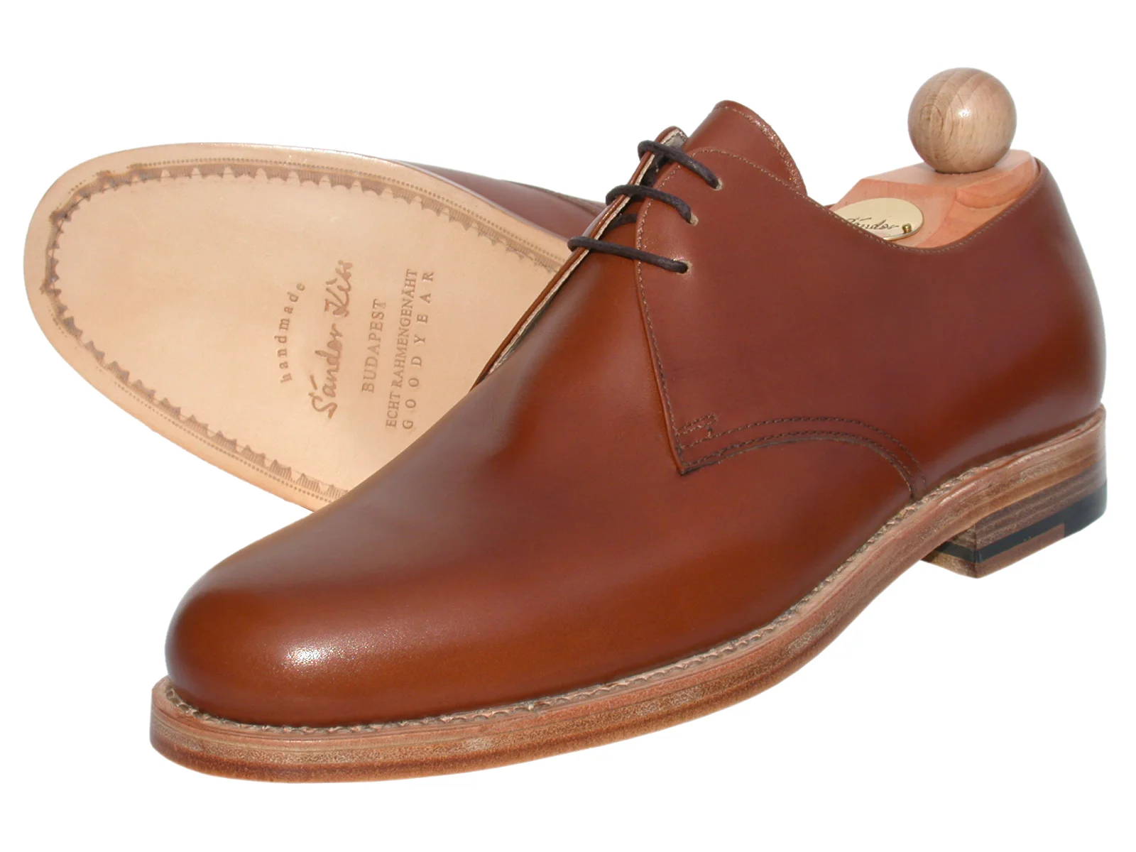 Plain Boxcalf cognac naturausgeputzt