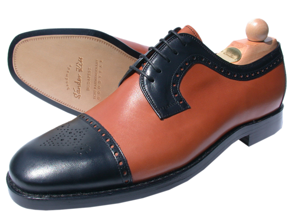 Semi-Brogue Boxcalf schwarz/cognac