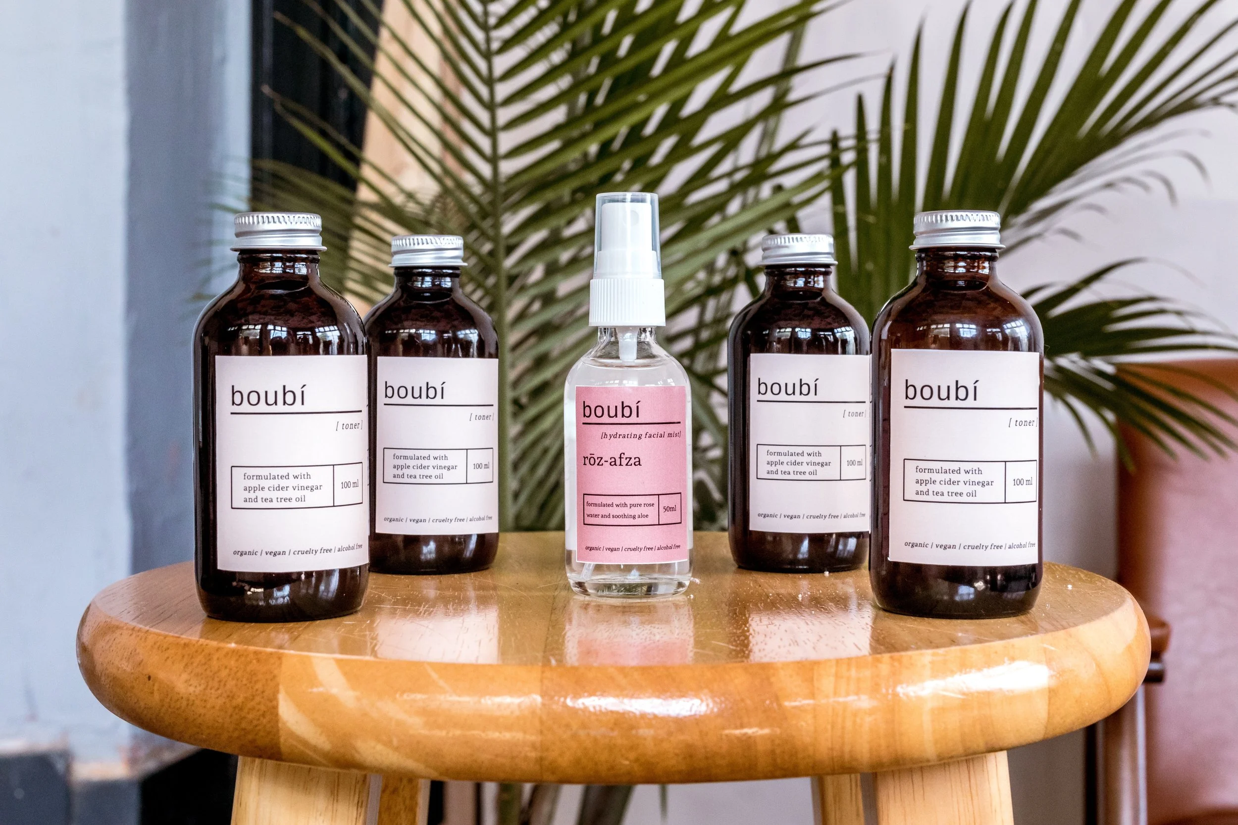 Boubí product line switching to glass bottles to reduce plastic waste.