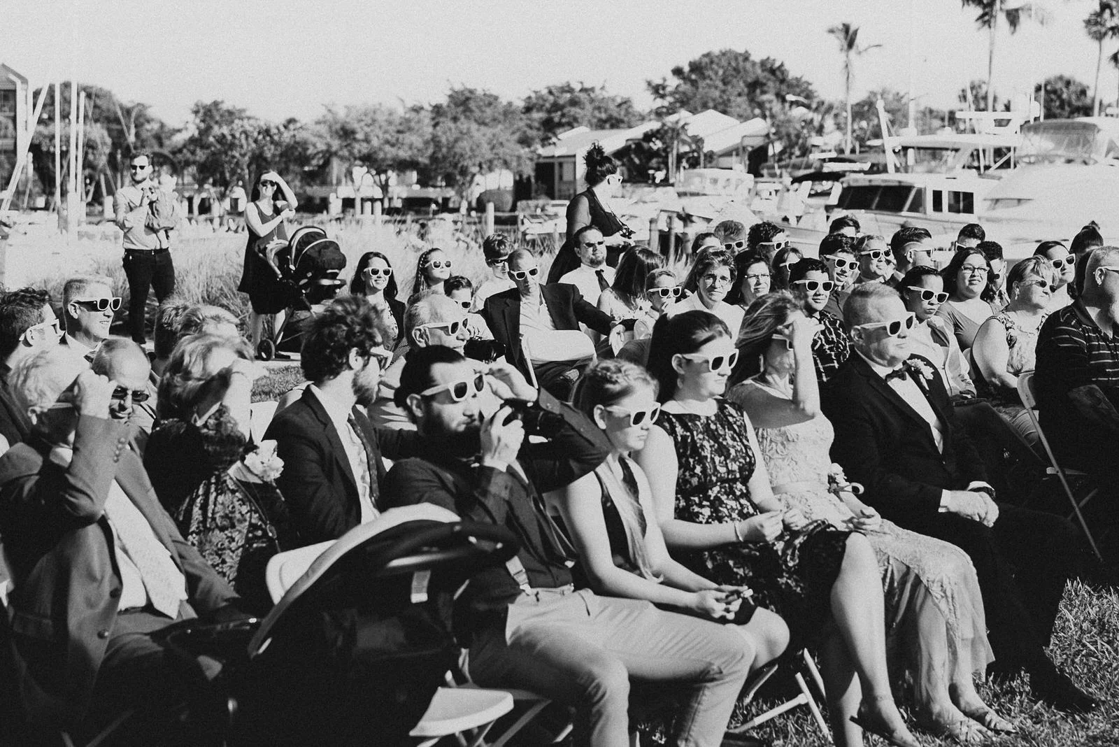 It was so bright, even the guest had a hard time seeing the lovely couple tie the knot.