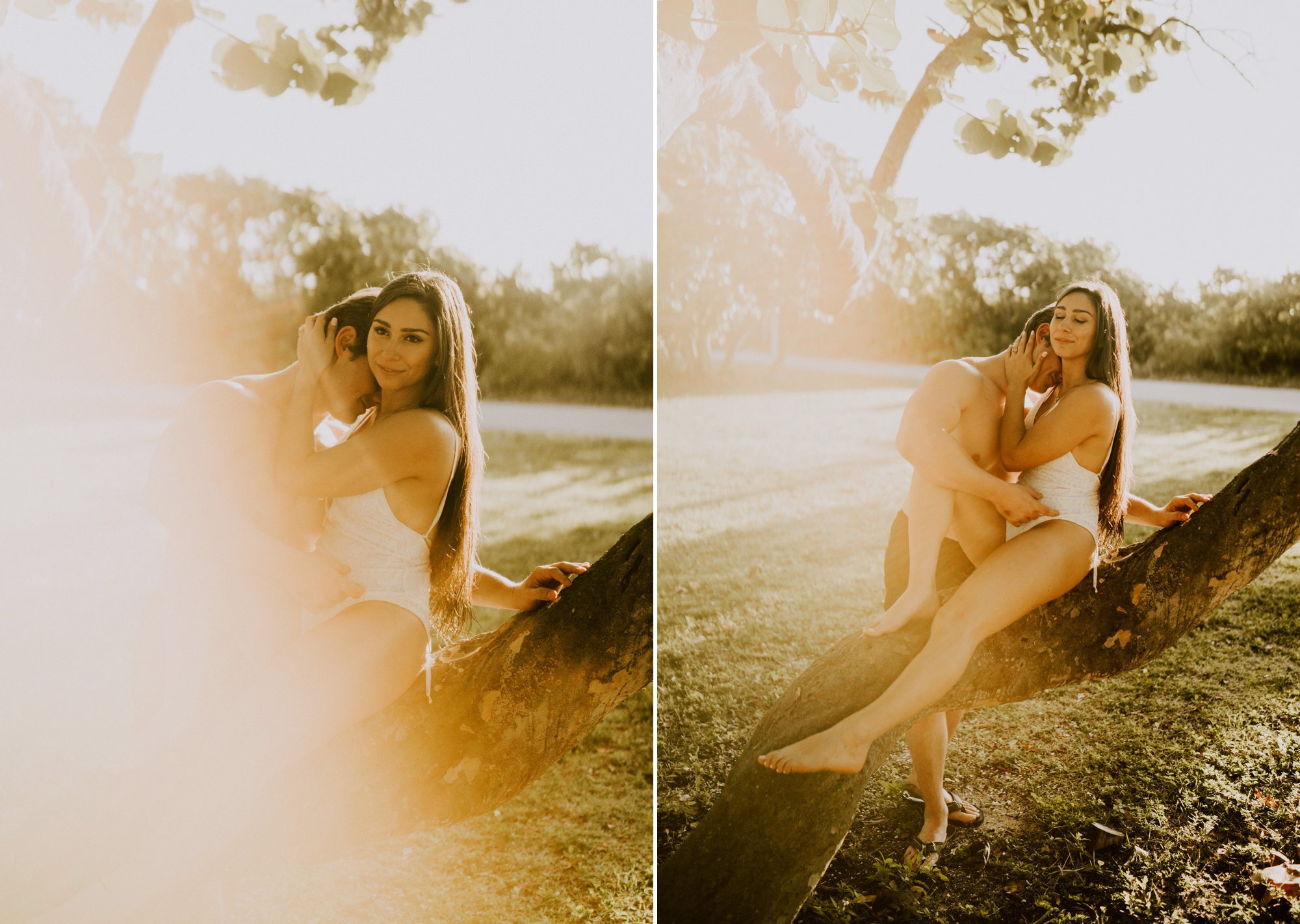 engaged couple at Miami beach taking their engagement photos