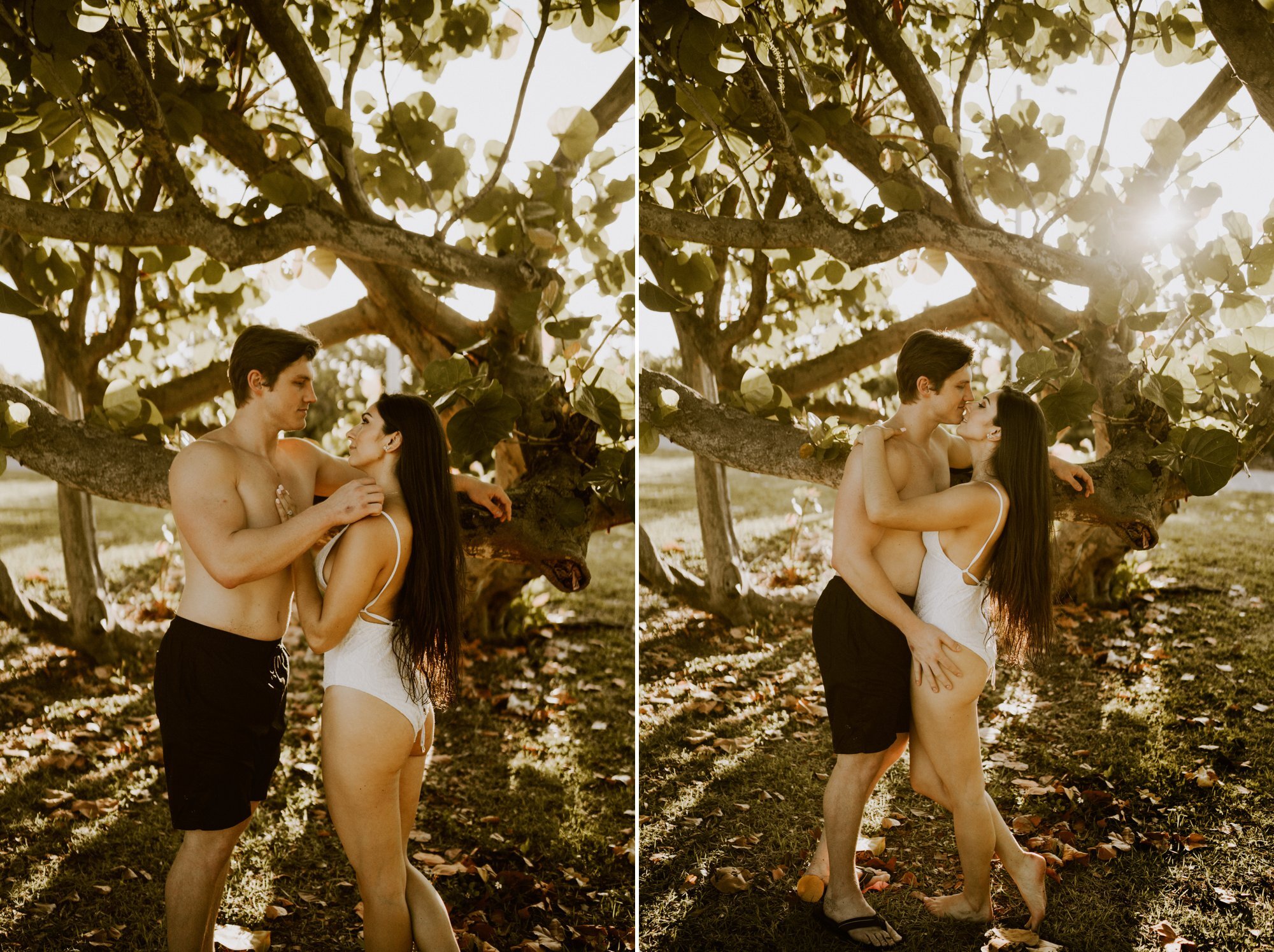 Miami Beach engagement photos during sunrise